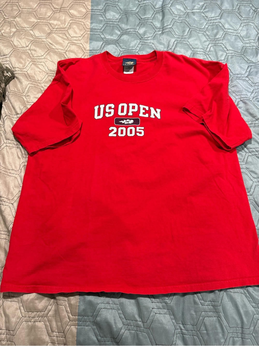 Vintage US Open Tennis 2005 T Shirt XXL Red